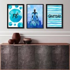 Kit 3 Quadros Iemanjá - Fé E Gratidão 33x24cm - Com Vidro Mol