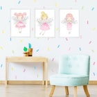 Kit 3 Quadros Infantis Fadinhas Princesas 33x24cm - Com Vidro