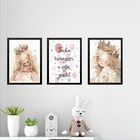 Kit 3 Quadros Infantis Princesa - Tenha Coragem Seja Gentil 4