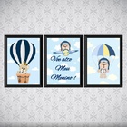 Kit 3 Quadros Infantis Voe Alto Ursinhos 45x34cm Moldura:made