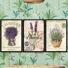 Kit 3 Quadros Lavanda Francesa Provence 33x24cm Moldura:madei