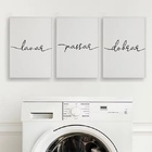 Kit 3 Quadros Lavanderia Lavar Passar Dobrar 45x34cm Moldura: