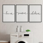 Kit 3 Quadros Lavanderia Lavar Passar Dobrar 45x34cm Moldura: