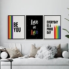 Kit 3 Quadros Lgbt Be You 45x34cm Moldura:madeira Branca