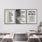 Kit 3 Quadros Lobo Empreendedorismo 24x18cm Moldura:madeira P