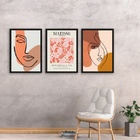 Kit 3 Quadros Matisse E Mulheres Abstratas 24x18cm Moldura Br