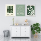Kit 3 Quadros Matisse Picasso Bauhaus Verde 45x34cm - Com Vid