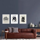 Kit 3 Quadros Matisse Picasso Preto E Nude 33x24cm Moldura:ma