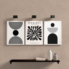 Kit 3 Quadros Minimalistas Abstratos Formas Geométricas 33x24