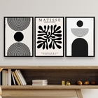 Kit 3 Quadros Minimalistas Abstratos Formas Geométricas 45x34