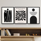 Kit 3 Quadros Minimalistas Abstratos Geométricos matisse 45x3