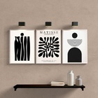 Kit 3 Quadros Minimalistas Abstratos Geométricos matisse 45x3
