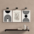 Kit 3 Quadros Minimalistas Abstratos matisse 24x18cm - Com Vi