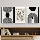 Kit 3 Quadros Minimalistas Abstratos matisse 45x34cm - Com Vi