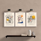 Kit 3 Quadros Minimalistas Cubismo picasso 24x18cm - Com Vidr