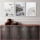 Kit 3 Quadros Minimalistas Fotografias Brancas- Bicicleta Car