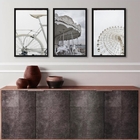 Kit 3 Quadros Minimalistas Fotografias Brancas- Bicicleta Car