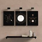 Kit 3 Quadros Místicos 24x18cm - Com Vidro Moldura:madeira Br