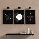 Kit 3 Quadros Místicos 24x18cm - Com Vidro Moldura:madeira Pr