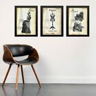 Kit 3 Quadros Moda Antiga Vintage - Paris 33x24cm Moldura Pre