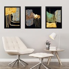 Kit 3 Quadros Modernos Abstratos Contemporâneos 24x18cm Moldu