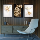 Kit 3 Quadros Modernos Florais - Contraste 24x18cm - Com Vidr