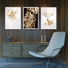 Kit 3 Quadros Modernos Florais - Contraste 33x24cm - Com Vidr