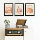 Kit 3 Quadros Modernos Matisse - Marrons 45x34cm - Com Vidro