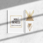 Kit 3 Quadros Moldura Branca Nossos Sonhos 20x30cm E 40x60cm