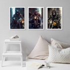 Kit 3 Quadros Motoqueiros Animais 33x24cm Moldura:madeira Pre