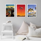 Kit 3 Quadros Obras De Salvador Dalí 24x18cm - Com Vidro Mold