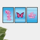 Kit 3 Quadros Ohlala- A Magia Está Em Você 24x18cm Moldura:ma