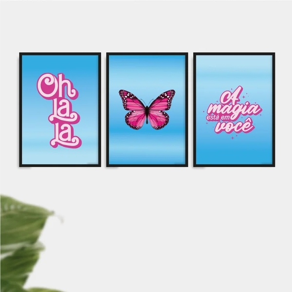 Kit 3 Quadros Ohlala- A Magia Está Em Você 45x34cm - Com Vidr