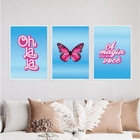 Kit 3 Quadros Ohlala- A Magia Está Em Você 45x34cm - Com Vidr