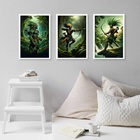 Kit 3 Quadros Oxossi Guerreiro - Candomblé 24x18cm - Com Vidr