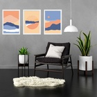 Kit 3 Quadros Paisagens Abstratas Montanhas Boho 45x34cm - Co