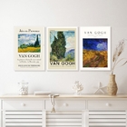 Kit 3 Quadros Paisagens De Van Gogh 24x18cm Moldura:madeira P