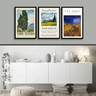 Kit 3 Quadros Paisagens De Van Gogh 45x34cm - Com Vidro Moldu