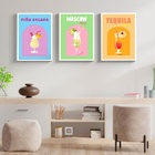 Kit 3 Quadros Para Bar Drinks E Coquetéis 45x34cm Moldura Pre