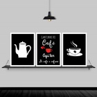Kit 3 Quadros Para Cantinho Do Café 33x24cm Moldura:madeira P