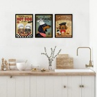 Kit 3 Quadros Para Cozinha Dachshund 24x18cm Moldura Preta