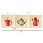 Kit 3 Quadros Para Decoração Cozinha Café Xícara Sala