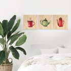 Kit 3 Quadros Para Decoração Cozinha Café Xícara Sala