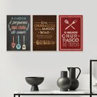 Kit 3 Quadros Para Decoração Cozinha Churrasco Frases
