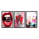 Kit 3 Quadros Para Decoração Dentista Consultório Sala