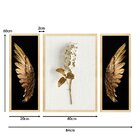 Kit 3 Quadros Para Decoração Flores Asas Moderno Quarto Sala