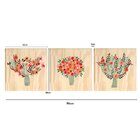 Kit 3 Quadros Para Decoração Flores Coloridas Sala Quarto