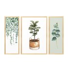 Kit 3 Quadros Para Decoração Folhagens Plantas Cozinha Sala