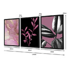 Kit 3 Quadros Para Decoração Folhas Abstrato Moderno Sala