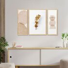 Kit 3 Quadros Para Decoração Folhas Minimalista Sala